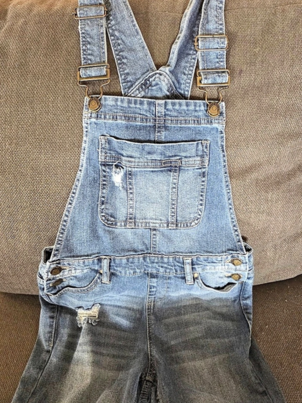 Blue Spice Distressed Denim Overalls in Blue Size 3